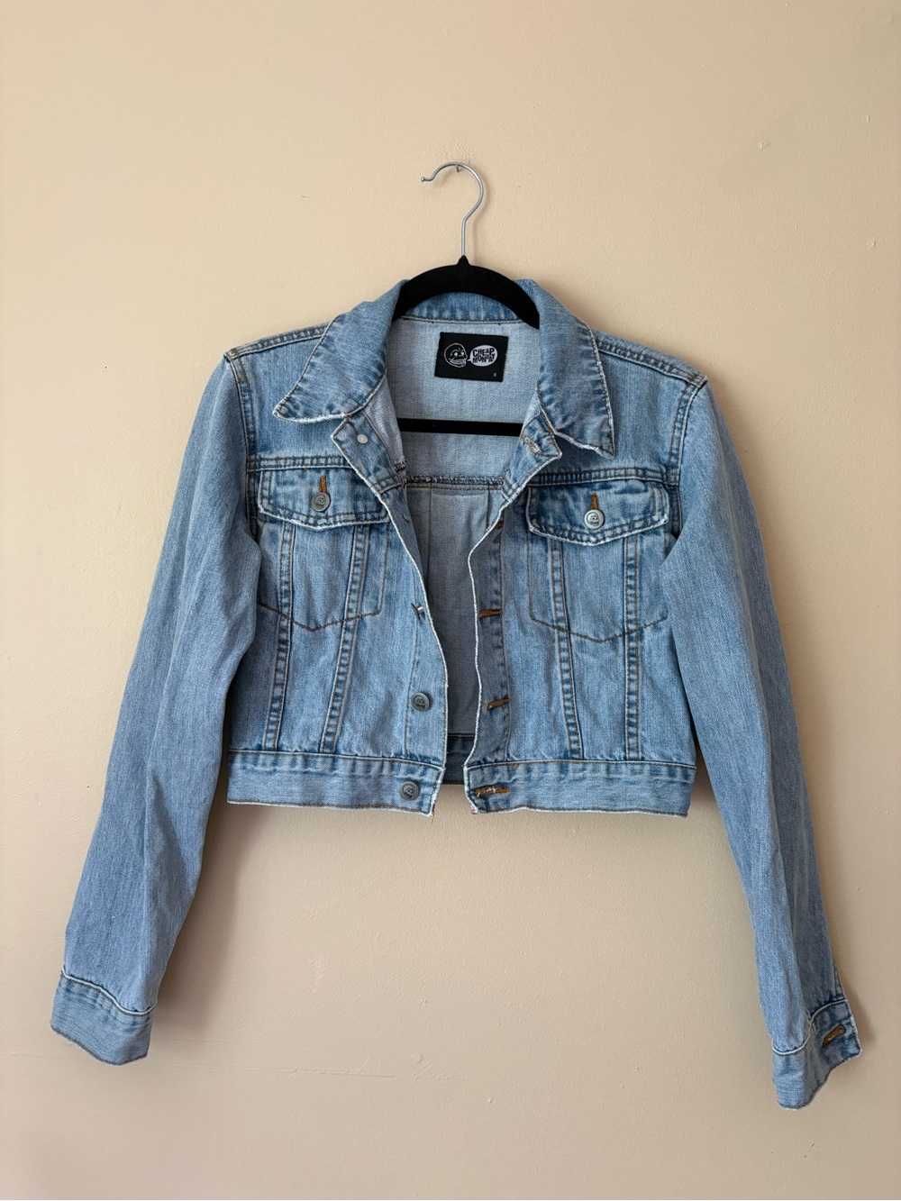 Cheap Monday Cropped Light Wash Denim Jacket Size Small
